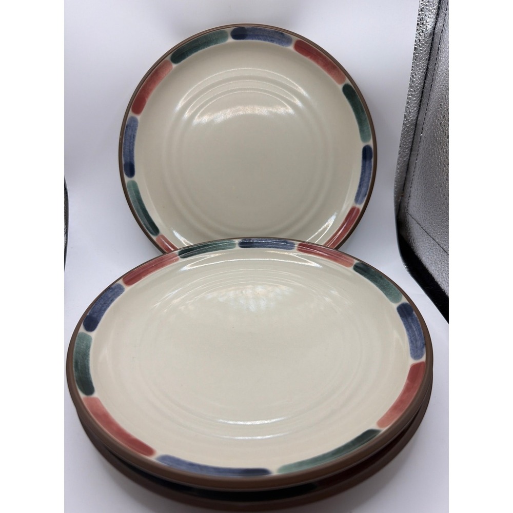 3 NORITAKE Warm Sands 4 Salad Plates‎ STONEWARE Pattern # 8472